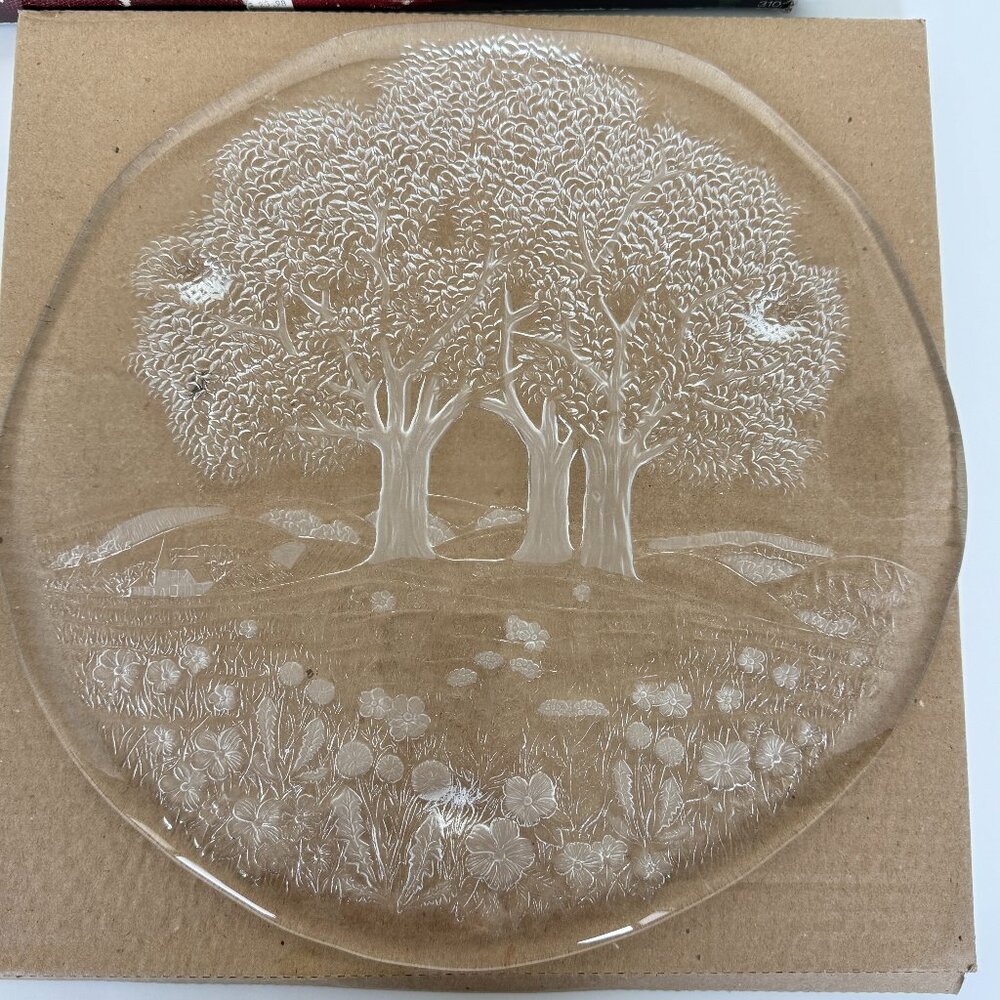 STUDIO NOVA VTG LARSTUDIO NOVA LARGE CRYSTAL Cake Plate or Charcuterie Tray Sun